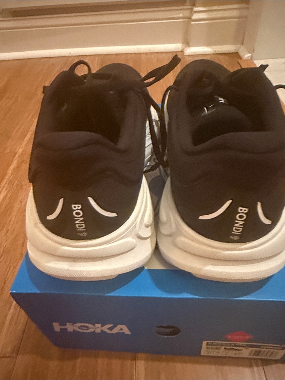 Hoka Black and White Road Running Sneakers - Picture 5 of 9